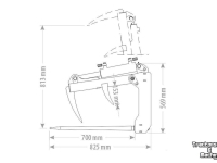 Silage Grabbucket / Grabfork Qmac PELIKAANGRIJPER MINI 140 CM
