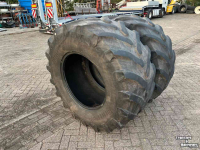 Wheels, Tyres, Rims & Dual spacers Trelleborg 600/65R28 set gebruikt
