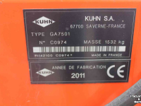 Rake Kuhn GA7501 dubbele cirkelhark wiersmachine mechanische werkbreedteverstelling