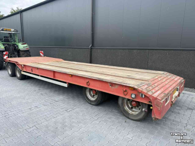 Low loader / Semi trailer Burg 4-asser dieplader aanhanger met containerrail