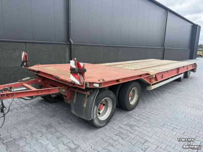 Low loader / Semi trailer Burg 4-asser dieplader aanhanger met containerrail