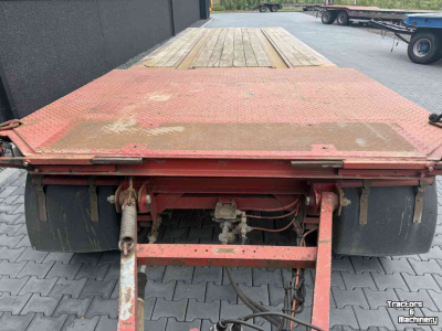 Low loader / Semi trailer Burg 4-asser dieplader aanhanger met containerrail