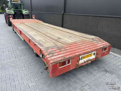 Low loader / Semi trailer Burg 4-asser dieplader aanhanger met containerrail