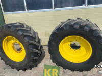 Wheels, Tyres, Rims & Dual spacers BKT 420/70X24 RT 765 / Glad
