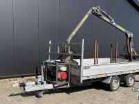 Car trailer up to 3500 Kg  Aanhangwagen met bosbouwkraan