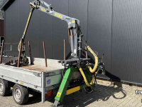 Car trailer up to 3500 Kg  Aanhangwagen met bosbouwkraan