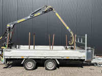 Car trailer up to 3500 Kg  Aanhangwagen met bosbouwkraan
