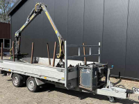 Car trailer up to 3500 Kg  Aanhangwagen met bosbouwkraan