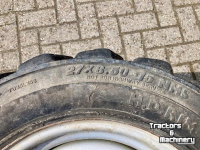 Wheels, Tyres, Rims & Dual spacers Weidemann BKT + Trelleborg 27x8.50-15 Banden