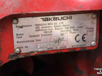 Mini-Excavator Takeuchi TB210R minigraver rups mini graafmachine servobediening