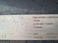 Mower Vicon Extra 632T Farmer Achtermaaier Rear Mower