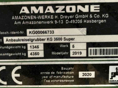 Rotary Harrow Amazone KG 3500 Super