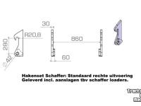 Rubber yard scraper Qmac Aanlashaken voor SCHAFFER loader