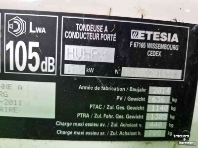 Ride-on mower Etesia HVHPX