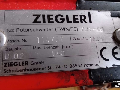 Rake Ziegler TwinRS725-ES