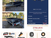Car trailer up to 3500 Kg Saris PLateau