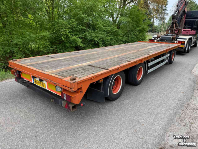 Low loader / Semi trailer Vogelzang 3-asser dieplader aanhanger, vlakke vloer met Twistlock