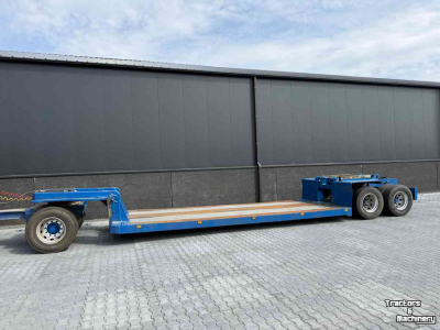 Low loader / Semi trailer  3-asser diepbed dieplader met dolly, Special!