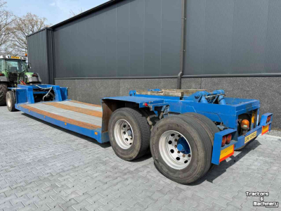 Low loader / Semi trailer  3-asser diepbed dieplader met dolly, Special!
