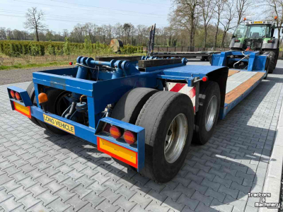 Low loader / Semi trailer  3-asser diepbed dieplader met dolly, Special!