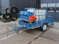 Car trailer up to 3500 Kg  Spuitaanhanger enkelas met IBC watertank en slanghaspels