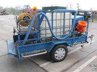 Car trailer up to 3500 Kg  Spuitaanhanger enkelas met IBC watertank en slanghaspels