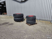 Wheels, Tyres, Rims & Dual spacers Trelleborg 540/65R34  75% + 440/65R24 75%