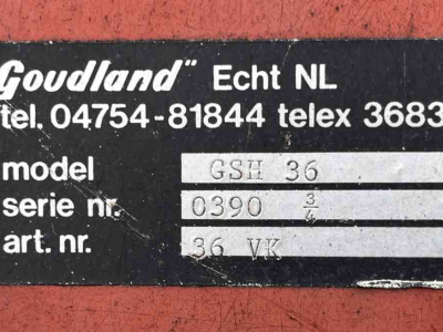 Disc harrow Goudland GSH 36 Schijveneg grondbewerking.