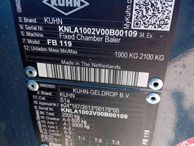 Balers Kuhn FB119 balenpers, bermenpers.